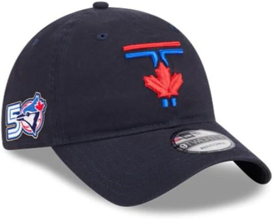 Toronto Blue Jays New Era 50th Season Anniversary On-Field 9TWENTY City Connect Navy Adjustable Hat