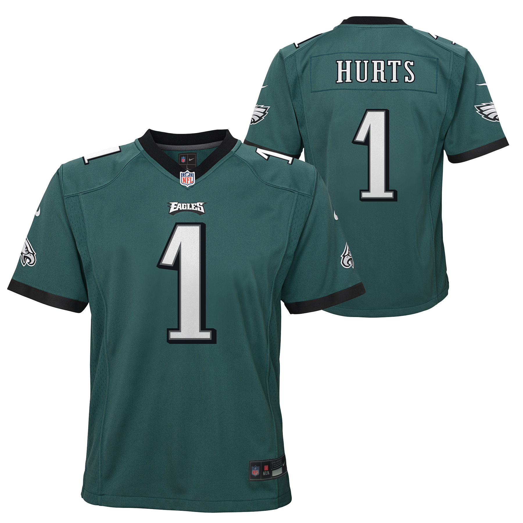 Youth Jalen Hurts #1 Philadelphia Eagles Green Nike - Game Jersey - Pro League Sports Collectibles Inc.