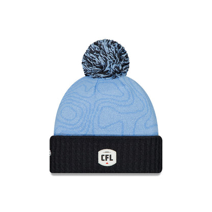 TORONTO ARGONAUTS CFL 2025 New Era Side Line Knit Pom Toque - Sky Navy