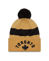 Toronto Raptors New Era City Edition 2023-24 Pom Knit Toque - Tan/Black - Pro League Sports Collectibles Inc.