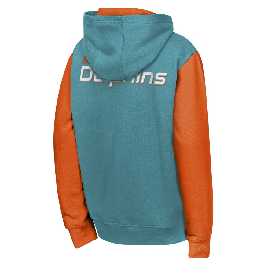 Youth Miami Dolphins Stadium 2.0 Full Zip Fleece Hoodie