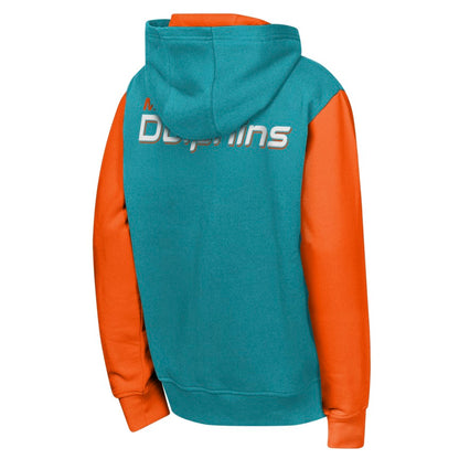 Youth Miami Dolphins Stadium 2.0 Full Zip Fleece Hoodie