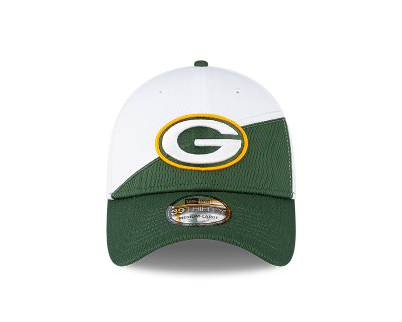 Green Bay Packers New Era 2023 Sideline 39THIRTY Flex Hat - White/Green - Pro League Sports Collectibles Inc.