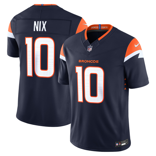 Bo Nix #10 Denver Broncos Nike Team Vapor F.U.S.E. Stitched Limited Jersey - Navy