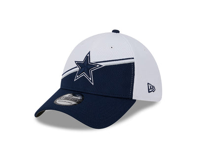Dallas Cowboys New Era 2023 Sideline 39THIRTY Flex Hat - White/Navy - Pro League Sports Collectibles Inc.
