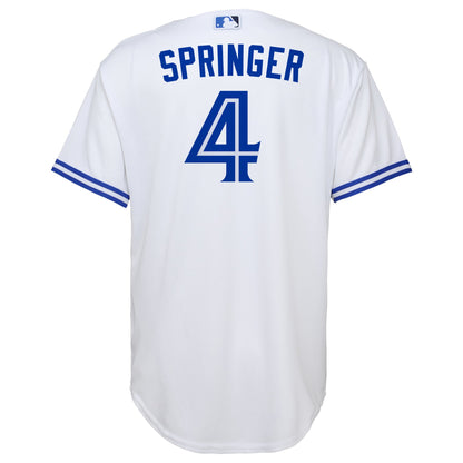 Youth Toronto Blue Jays George Springer #4 White Baseline Jersey