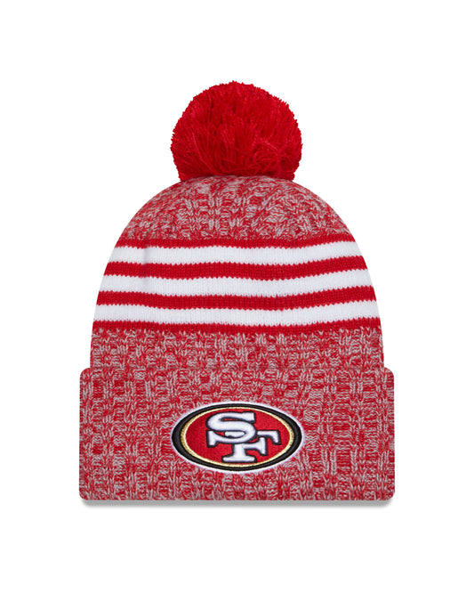 San Francisco 49ers New Era 2023 Sideline - Sport Cuffed Pom Knit Hat - Red - Pro League Sports Collectibles Inc.