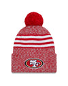 San Francisco 49ers New Era 2023 Sideline - Sport Cuffed Pom Knit Hat - Red - Pro League Sports Collectibles Inc.