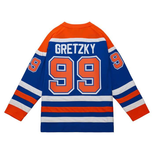 Wayne Gretzky #99 Edmonton Oilers 1986-87 Blue Line Mitchell & Ness Jersey - Pro League Sports Collectibles Inc.