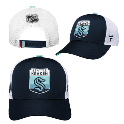 Youth Seattle Kraken Fanatics Branded 2023 NHL Draft On Stage Trucker Adjustable Hat - Pro League Sports Collectibles Inc.