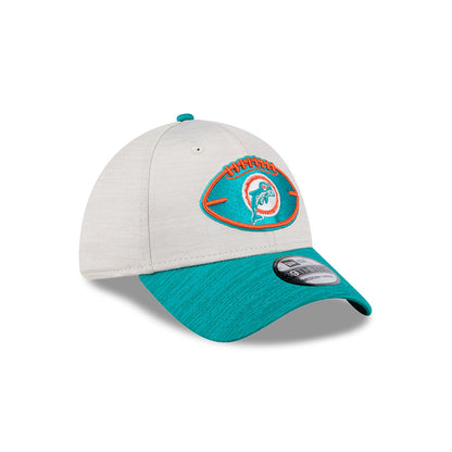 Miami Dolphins New Era 2024 Sideline Historic 39THIRTY Flex Hat - Stone / Turquoise