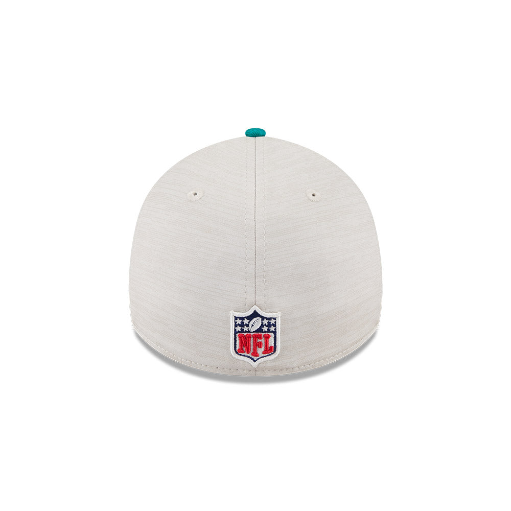 Miami Dolphins New Era 2024 Sideline Historic 39THIRTY Flex Hat - Stone / Turquoise