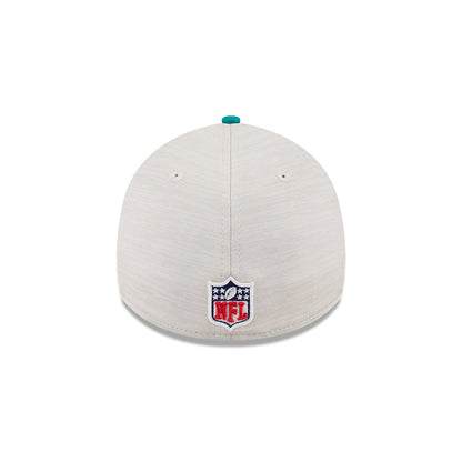 Miami Dolphins New Era 2024 Sideline Historic 39THIRTY Flex Hat - Stone / Turquoise