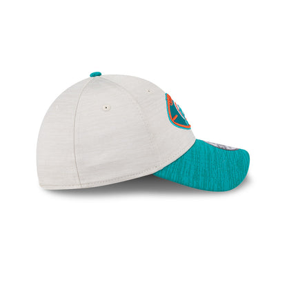 Miami Dolphins New Era 2024 Sideline Historic 39THIRTY Flex Hat - Stone / Turquoise