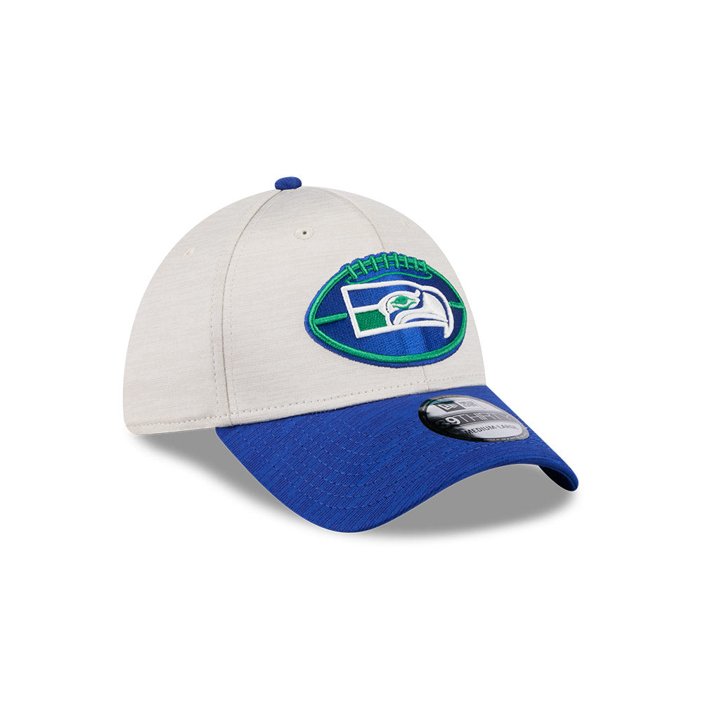 Seattle Seahawks New Era 2024 Sideline Historic 39THIRTY Flex Hat - Stone / Blue