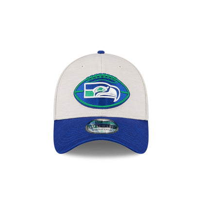 Seattle Seahawks New Era 2024 Sideline Historic 39THIRTY Flex Hat - Stone / Blue