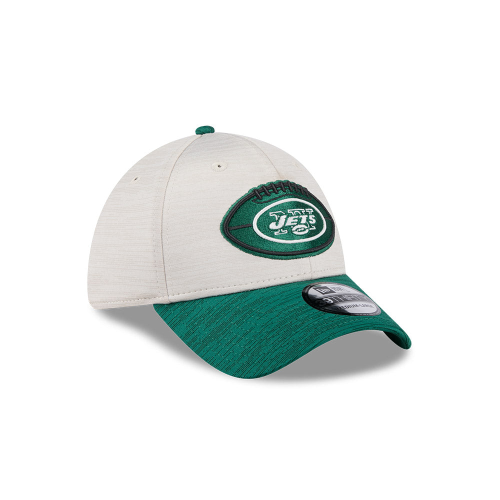 New York Jets New Era 2024 Sideline Historic 39THIRTY Flex Hat - Stone / Green