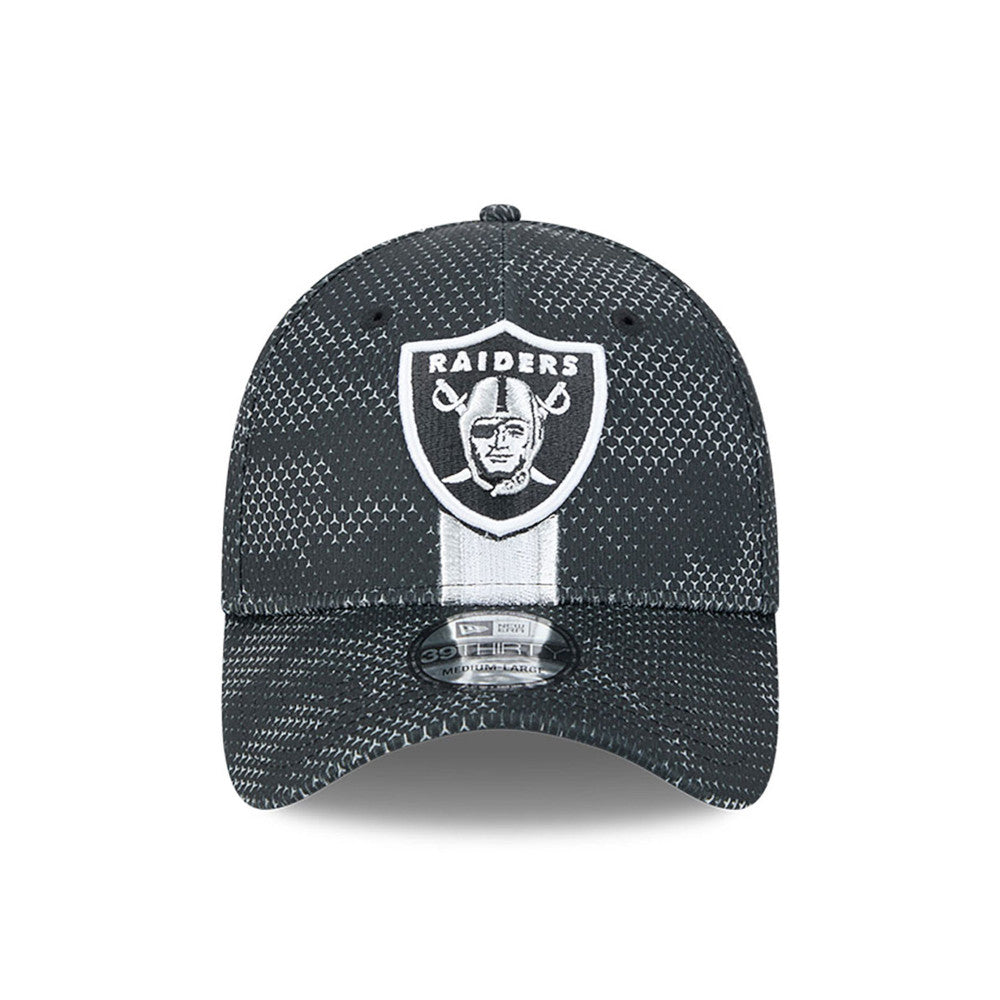 Las Vegas Raiders NFL 2024 Sideline New Era 39 Thirty Flex Hat - Black / Grey