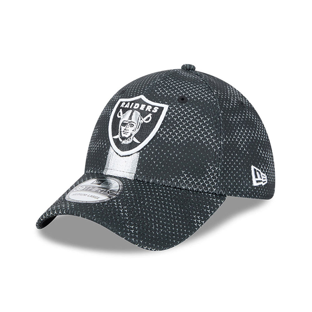 Las Vegas Raiders NFL 2024 Sideline New Era 39 Thirty Flex Hat - Black / Grey