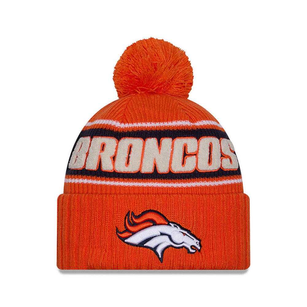 Denver Broncos New Era 2024 Sideline Sport Cuffed Knit Hat with Toque