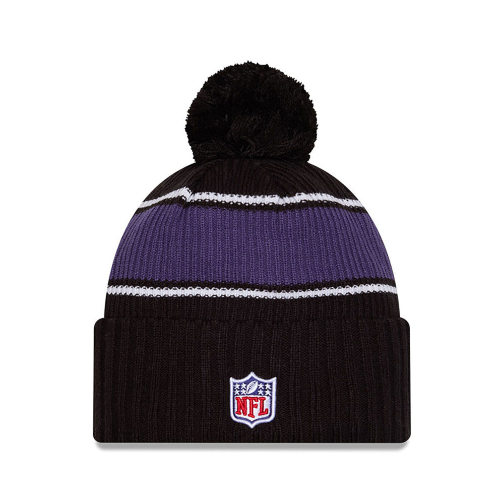 Baltimore Ravens New Era 2024 Sideline Sport Cuffed Knit Hat with Toque - Pro League Sports Collectibles Inc.