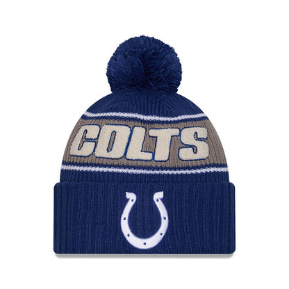 Indianapolis Colts New Era 2024 Sideline Sport Cuffed Knit Hat with Toque