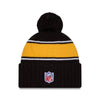 Pittsburgh Steelers New Era 2024 Sideline Sport Cuffed Knit Hat with Toque