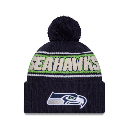 Seattle Seahawks New Era 2024 Sideline Sport Cuffed Knit Hat with Toque - Pro League Sports Collectibles Inc.