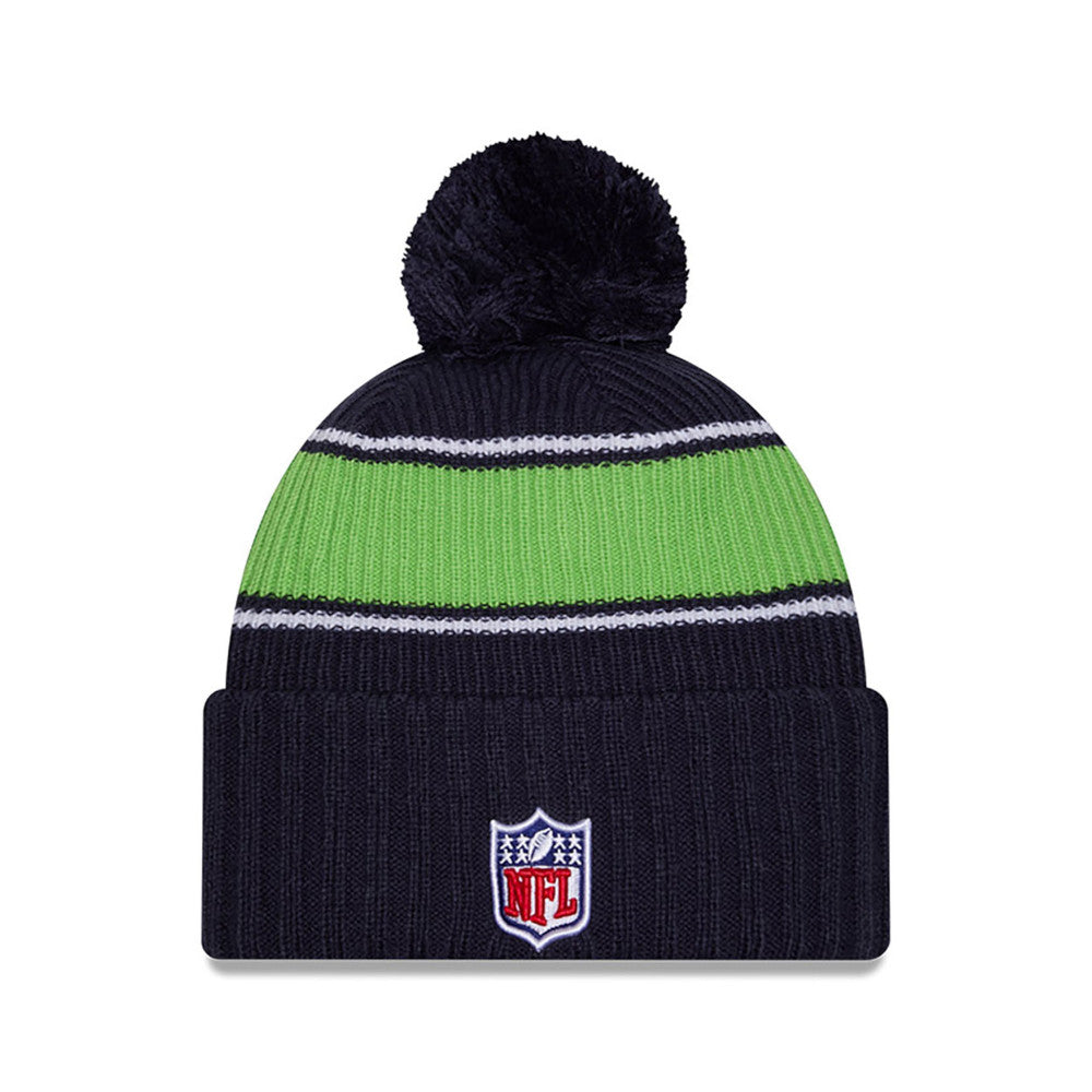 Seattle Seahawks New Era 2024 Sideline Sport Cuffed Knit Hat with Toque - Pro League Sports Collectibles Inc.