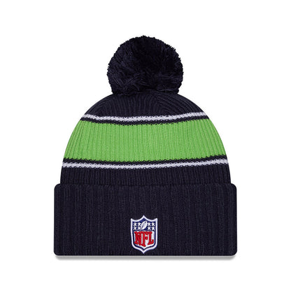 Seattle Seahawks New Era 2024 Sideline Sport Cuffed Knit Hat with Toque - Pro League Sports Collectibles Inc.