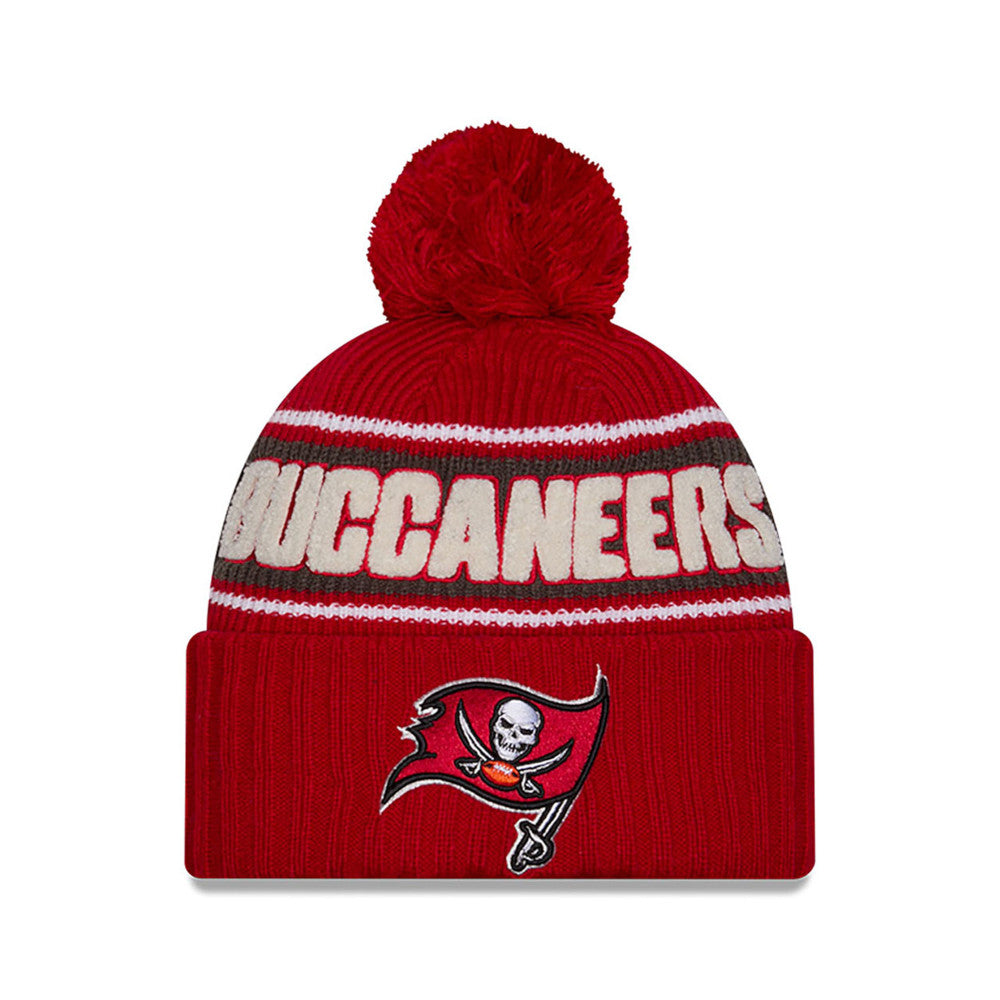 Tampa Bay Buccaneers New Era 2024 Sideline Sport Cuffed Knit Hat with Toque - Pro League Sports Collectibles Inc.