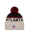 Atlanta Falcons 2024 New Era NFL Sideline Historic Cuffed Pom Knit - Cream