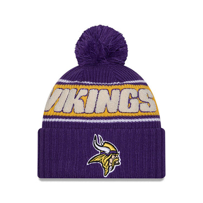 Minnesota Vikings New Era 2024 Sideline Sport Cuffed Knit Hat with Toque