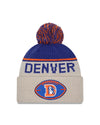 Denver Broncos 2024 New Era NFL Sideline Historic Cuffed Pom Knit - Cream