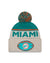 Miami Dolphins 2024 New Era NFL Sideline Historic Cuffed Pom Knit - Cream