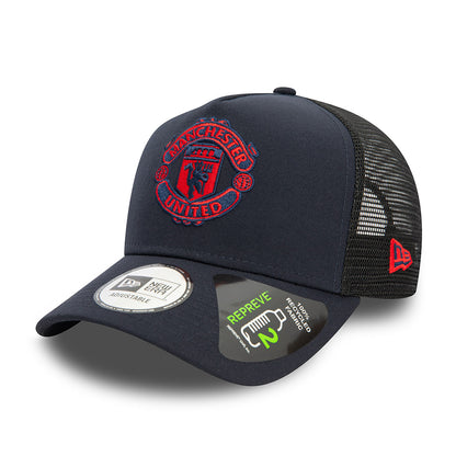 Manchester United Football Club Navy / Red  Trucker New Era Adjustable Hat - Pro League Sports Collectibles Inc.