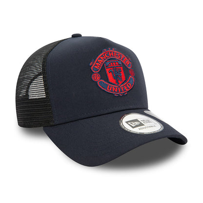 Manchester United Football Club Navy / Red  Trucker New Era Adjustable Hat - Pro League Sports Collectibles Inc.