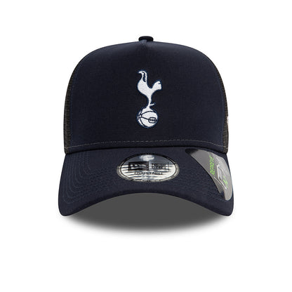 Tottenham Hotspurs Football Club White Logo Navy Trucker New Era Adjustable Hat