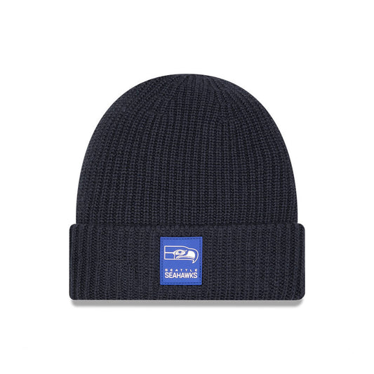 Seattle Seahawks New Era Charcoal 2025 Sideline Cold Weather Cuffed Knit Toque
