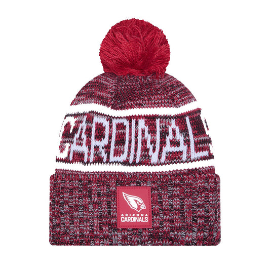 Arizona Cardinals New Era 2025 Sideline Cold Weather Cuffed Knit Hat with Pom