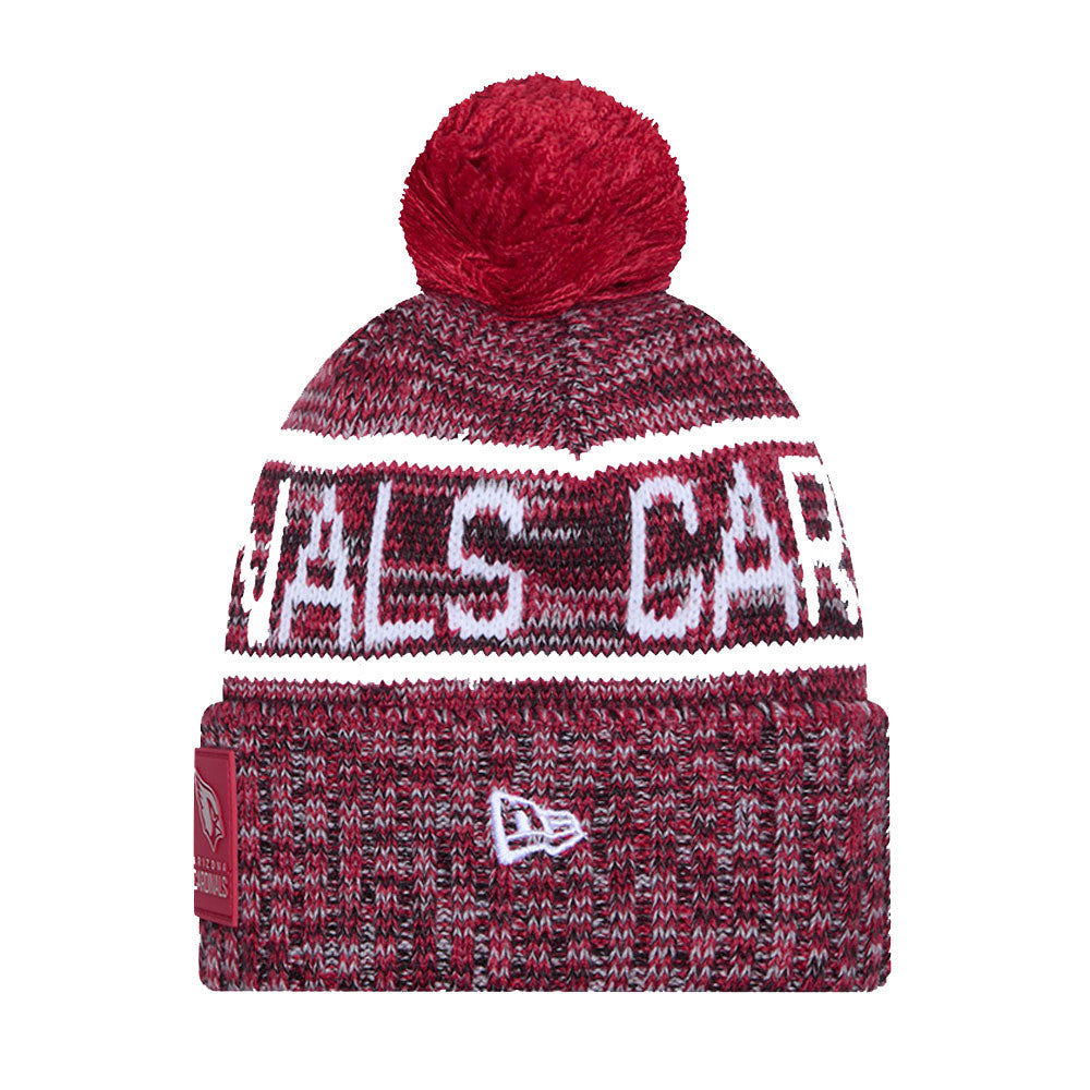 Arizona Cardinals New Era 2025 Sideline Cold Weather Cuffed Knit Hat with Pom