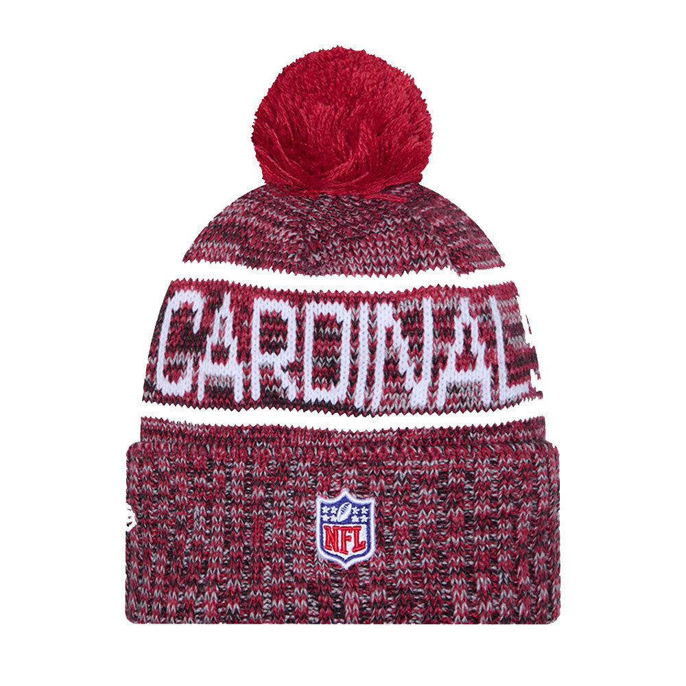 Arizona Cardinals New Era 2025 Sideline Cold Weather Cuffed Knit Hat with Pom