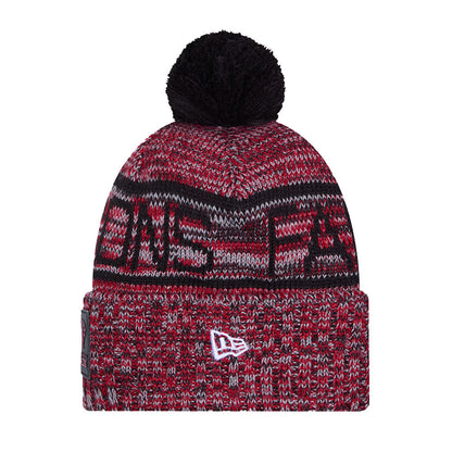 Atlanta Falcons New Era 2025 Sideline Cold Weather Cuffed Knit Hat with Pom