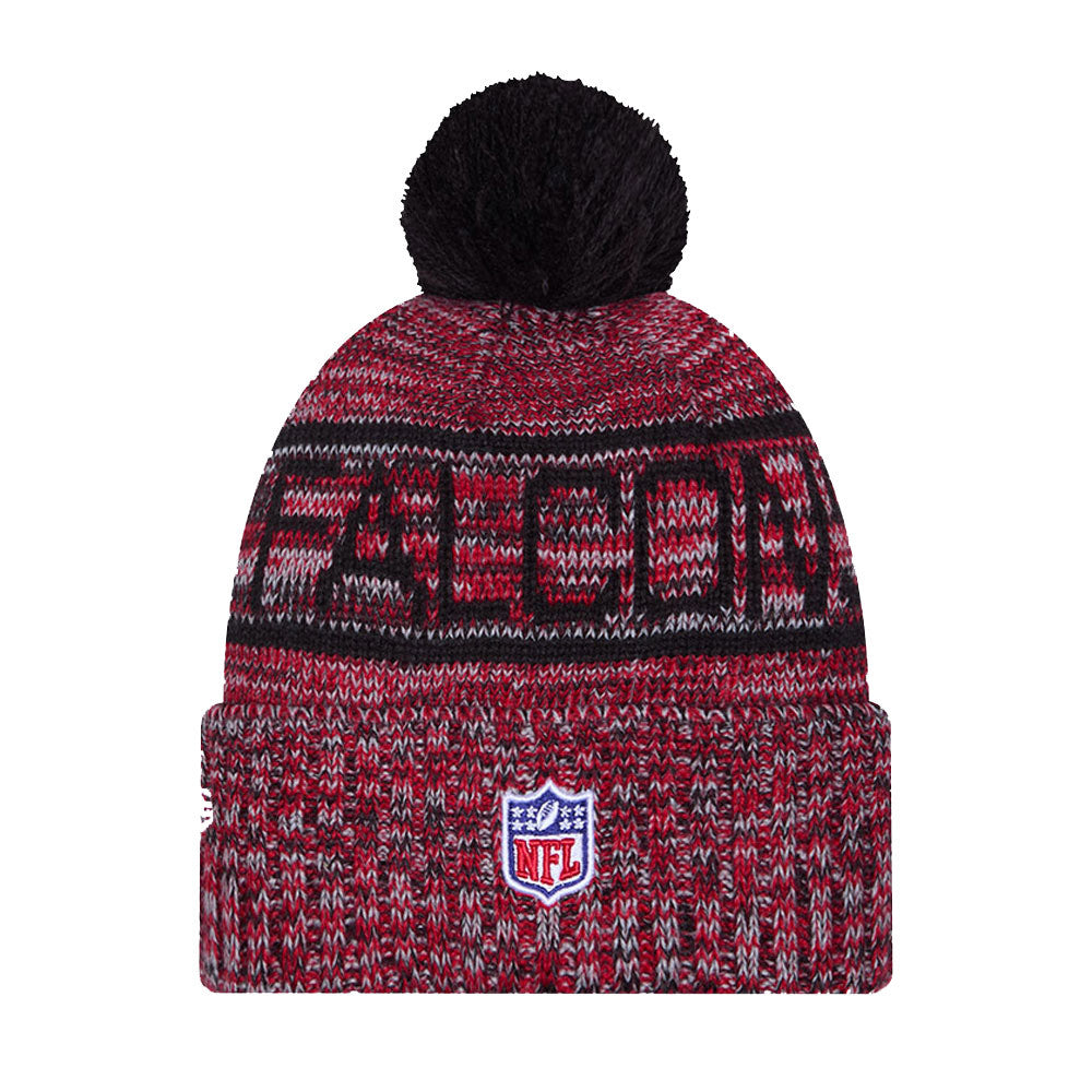 Atlanta Falcons New Era 2025 Sideline Cold Weather Cuffed Knit Hat with Pom