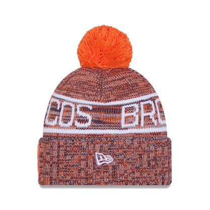 Denver Broncos New Era 2025 Sideline Cold Weather Cuffed Knit Hat with Pom
