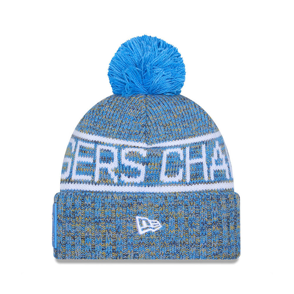 Los Angeles Chargers New Era 2025 Sideline Cold Weather Cuffed Knit Hat with Pom
