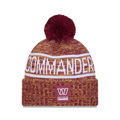 Washington Commanders New Era 2025 Sideline Cold Weather Cuffed Knit Hat with Pom