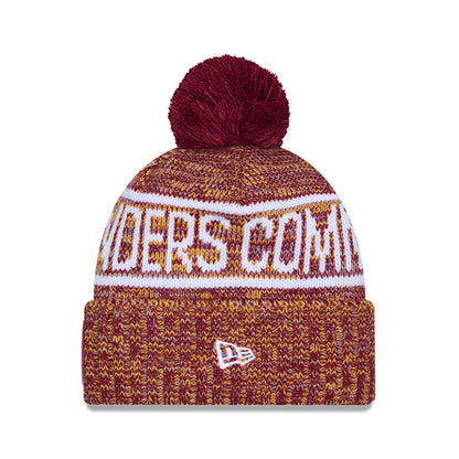 Washington Commanders New Era 2025 Sideline Cold Weather Cuffed Knit Hat with Pom
