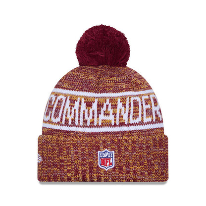 Washington Commanders New Era 2025 Sideline Cold Weather Cuffed Knit Hat with Pom