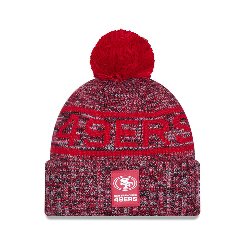 San Francisco 49ERS New Era 2025 Sideline Cold Weather Cuffed Knit Hat with Pom